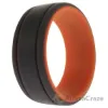 Picture of Silicone Wedding 2Layer Lines Ring - Orang-Grey by ROQ for Men - 11 mm Ring