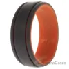 Picture of Silicone Wedding 2Layer Lines Ring - Orang-Grey by ROQ for Men - 12 mm Ring