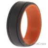 Picture of Silicone Wedding 2Layer Lines Ring - Orang-Grey by ROQ for Men - 13 mm Ring