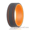 Picture of Silicone Wedding 2Layer Lines Ring - Orang-Grey by ROQ for Men - 15 mm Ring