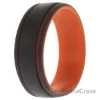 Picture of Silicone Wedding 2Layer Lines Ring - Orang-Grey by ROQ for Men - 16 mm Ring