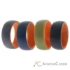 Picture of Silicone Wedding 2Layer Dome Ring Set - Orange by ROQ for Men - 4 x 10 mm Ring