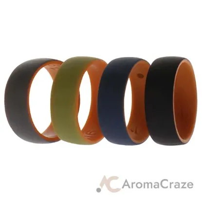 Picture of Silicone Wedding 2Layer Dome Ring Set - Orange by ROQ for Men - 4 x 16 mm Ring