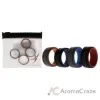 Picture of Silicone Wedding 2Layer Lines Ring Set - Grey-Black by ROQ for Men - 4 x 7 mm Ring