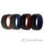 Picture of Silicone Wedding 2Layer Lines Ring Set - Grey-Black by ROQ for Men - 4 x 8 mm Ring