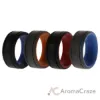 Picture of Silicone Wedding 2Layer Lines Ring Set - Grey-Black by ROQ for Men - 4 x 9 mm Ring