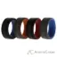 Picture of Silicone Wedding 2Layer Lines Ring Set - Grey-Black by ROQ for Men - 4 x 9 mm Ring