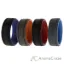 Picture of Silicone Wedding 2Layer Lines Ring Set - Grey-Black by ROQ for Men - 4 x 13 mm Ring