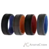 Picture of Silicone Wedding 2Layer Lines Ring Set - Grey-Black by ROQ for Men - 4 x 13 mm Ring