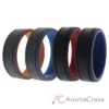 Picture of Silicone Wedding 2Layer Lines Ring Set - Grey-Black by ROQ for Men - 4 x 15 mm Ring