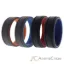 Picture of Silicone Wedding 2Layer Lines Ring Set - Grey-Black by ROQ for Men - 4 x 15 mm Ring