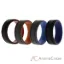 Picture of Silicone Wedding 2Layer Lines Ring Set - Grey-Black by ROQ for Men - 4 x 16 mm Ring