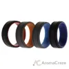 Picture of Silicone Wedding 2Layer Lines Ring Set - Grey-Black by ROQ for Men - 4 x 16 mm Ring