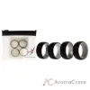 Picture of Silicone Wedding 2Layer Dome Ring Set - Black-Marble by ROQ for Men - 4 x 7 mm Ring