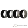 Picture of Silicone Wedding 2Layer Dome Ring Set - Black-Marble by ROQ for Men - 4 x 7 mm Ring