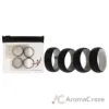 Picture of Silicone Wedding 2Layer Dome Ring Set - Black-Marble by ROQ for Men - 4 x 8 mm Ring