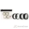 Picture of Silicone Wedding 2Layer Dome Ring Set - Black-Marble by ROQ for Men - 4 x 9 mm Ring