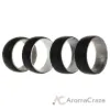 Picture of Silicone Wedding 2Layer Dome Ring Set - Black-Marble by ROQ for Men - 4 x 9 mm Ring