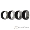 Picture of Silicone Wedding 2Layer Dome Ring Set - Black-Marble by ROQ for Men - 4 x 10 mm Ring