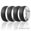 Picture of Silicone Wedding 2Layer Dome Ring Set - Black-Marble by ROQ for Men - 4 x 11 mm Ring