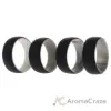 Picture of Silicone Wedding 2Layer Dome Ring Set - Black-Marble by ROQ for Men - 4 x 12 mm Ring