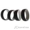 Picture of Silicone Wedding 2Layer Dome Ring Set - Black-Marble by ROQ for Men - 4 x 13 mm Ring