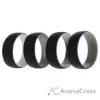 Picture of Silicone Wedding 2Layer Dome Ring Set - Black-Marble by ROQ for Men - 4 x 14 mm Ring