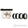 Picture of Silicone Wedding 2Layer Dome Ring Set - Black-Marble by ROQ for Men - 4 x 15 mm Ring
