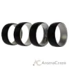 Picture of Silicone Wedding 2Layer Dome Ring Set - Black-Marble by ROQ for Men - 4 x 15 mm Ring