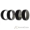 Picture of Silicone Wedding 2Layer Dome Ring Set - Black-Marble by ROQ for Men - 4 x 16 mm Ring
