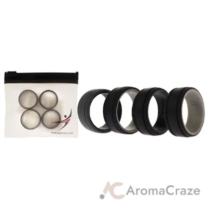 Picture of Silicone Wedding 2Layer Lines Ring Set - Silver-Camo by ROQ for Men - 4 x 8 mm Ring