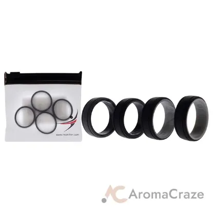 Picture of Silicone Wedding 2Layer Lines Ring Set - Silver-Camo by ROQ for Men - 4 x 10 mm Ring