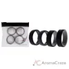 Picture of Silicone Wedding 2Layer Lines Ring Set - Silver-Camo by ROQ for Men - 4 x 14 mm Ring