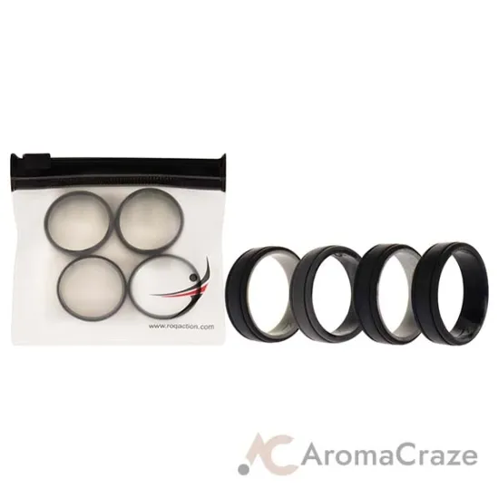 Picture of Silicone Wedding 2Layer Lines Ring Set - Silver-Camo by ROQ for Men - 4 x 15 mm Ring