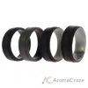 Picture of Silicone Wedding 2Layer Lines Ring Set - Silver-Camo by ROQ for Men - 4 x 16 mm Ring