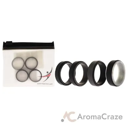 Picture of Silicone Wedding 2Layer Step Ring Set - Grey-Black by ROQ for Men - 4 x 7 mm Ring