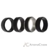 Picture of Silicone Wedding 2Layer Step Ring Set - Grey-Black by ROQ for Men - 4 x 8 mm Ring