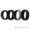 Picture of Silicone Wedding 2Layer Step Ring Set - Grey-Black by ROQ for Men - 4 x 9 mm Ring