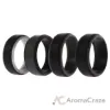 Picture of Silicone Wedding 2Layer Step Ring Set - Grey-Black by ROQ for Men - 4 x 10 mm Ring