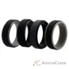 Picture of Silicone Wedding 2Layer Step Ring Set - Grey-Black by ROQ for Men - 4 x 12 mm Ring