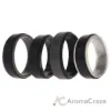 Picture of Silicone Wedding 2Layer Step Ring Set - Grey-Black by ROQ for Men - 4 x 16 mm Ring