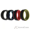 Picture of Silicone Wedding 2Layer Step Ring Set - Black by ROQ for Men - 4 x 7 mm Ring