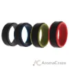 Picture of Silicone Wedding 2Layer Step Ring Set - Black by ROQ for Men - 4 x 8 mm Ring