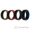 Picture of Silicone Wedding 2Layer Step Ring Set - Black by ROQ for Men - 4 x 9 mm Ring