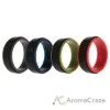 Picture of Silicone Wedding 2Layer Step Ring Set - Black by ROQ for Men - 4 x 10 mm Ring