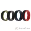 Picture of Silicone Wedding 2Layer Step Ring Set - Black by ROQ for Men - 4 x 13 mm Ring