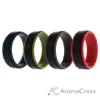 Picture of Silicone Wedding 2Layer Step Ring Set - Black by ROQ for Men - 4 x 14 mm Ring