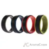 Picture of Silicone Wedding 2Layer Step Ring Set - Black by ROQ for Men - 4 x 16 mm Ring