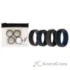 Picture of Silicone Wedding 2Layer Step Ring Set - Black-Blue by ROQ for Men - 4 x 9 mm Ring