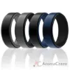 Picture of Silicone Wedding 2Layer Step Ring Set - Black-Blue by ROQ for Men - 4 x 16 mm Ring